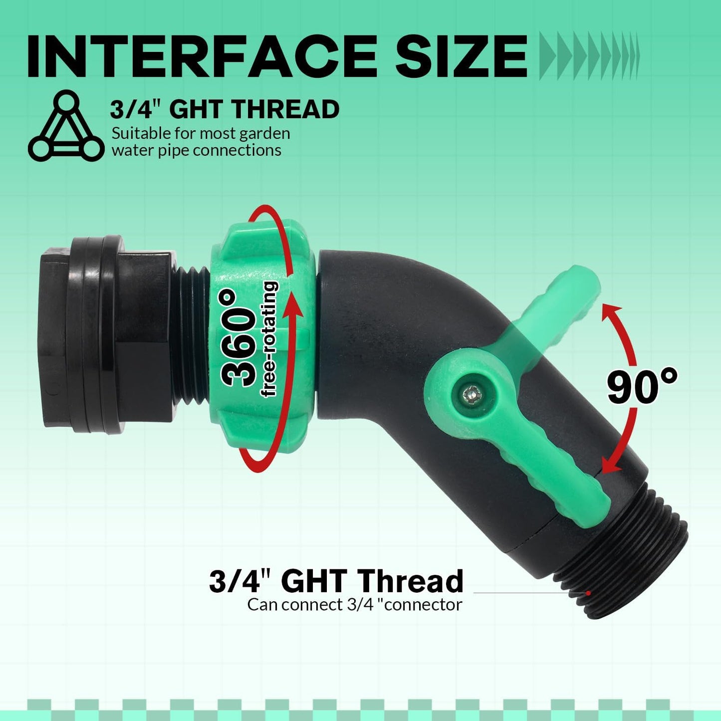 Rain Barrel Spigot Kit 2 Pack High Flow, 3/4" GHT Heavy Duty Plastic Water Barrel Spigot Kit with Bulkhead Fitting, Water Rain Barrel Diverter Kit for Outdoor Plastic Bucket (45 degrees)