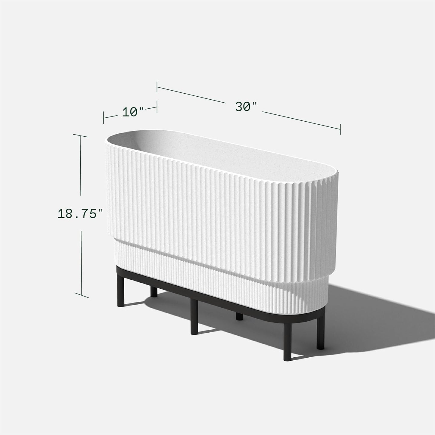 Veradek Demi Series Raised Long Planter for Indoor/Outdoor Use | Made from Plastic & Stone w/Wooden Stand | Modern Patio Décor for Flowers/Shrubs