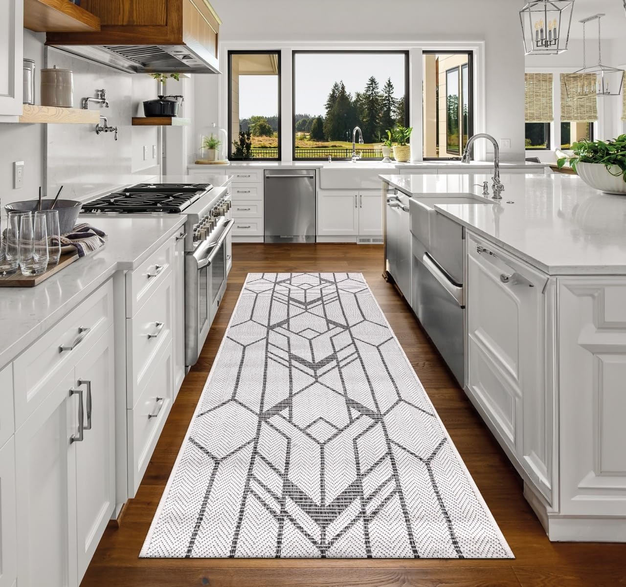 Keen Home Design Terrace Outdoor Runner Rug - 2x8 Washable Indoor/Outdoor Rug for Patio, Kitchen, Balcony, Beach, Garden, Deck and Porch, Size: 2'2"x7'7"