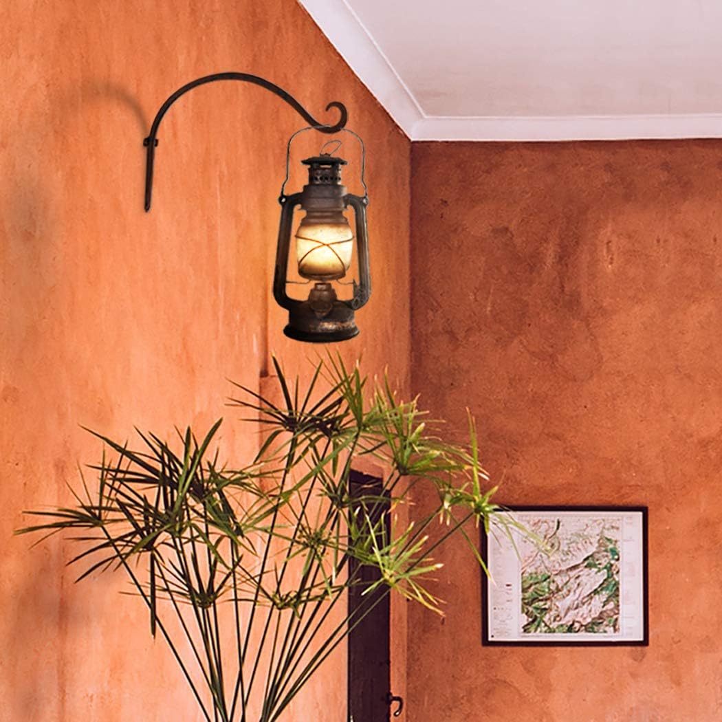 Hanging Plant Brackets Outdoor: 12-Inch Hanging Plant Hangers Wall Hooks - Wall Mount Brackets for Bird Feeder Flower Baskets Black