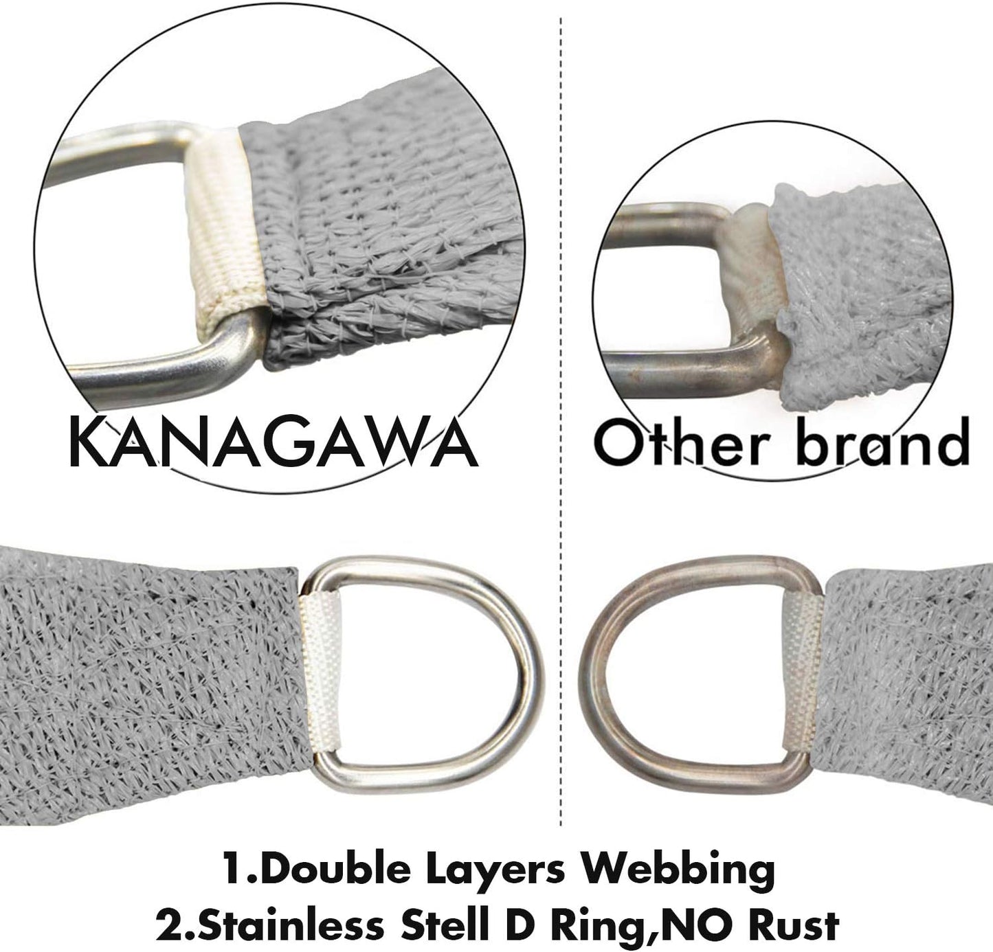 KANAGAWA Sun Shade Sail Curved 16'X20' Gray Rectangle Outdoor Shade Cover UV Blovk Canopy for Patio Garden Backyard Heavy Duty Permeable 185GSM (We Make Custom Size)