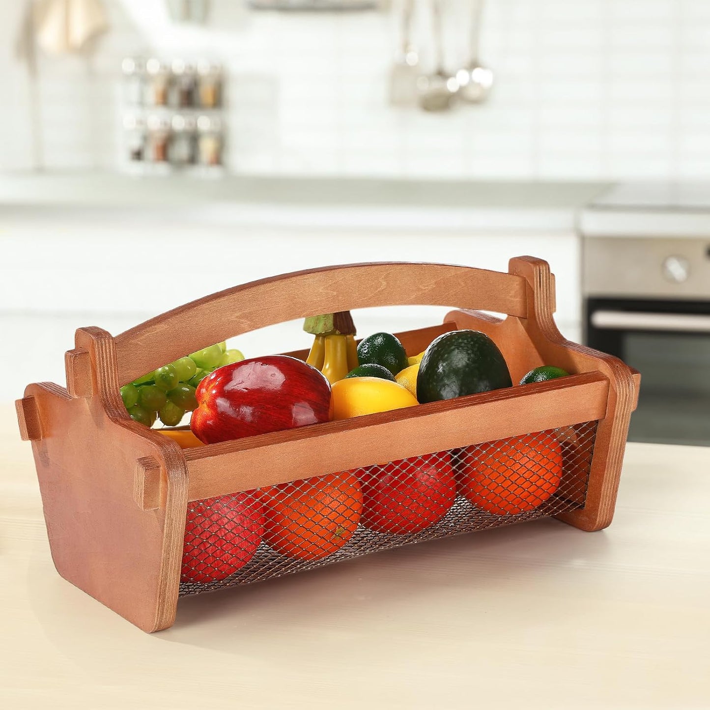 Garden Harvest Basket Mesh Storage with Handle Versatile Gardening Fruits Vegetables Gathering Basket Garden Supply Gardener Gift Spring for Washing Holding(Brown,13.4in)