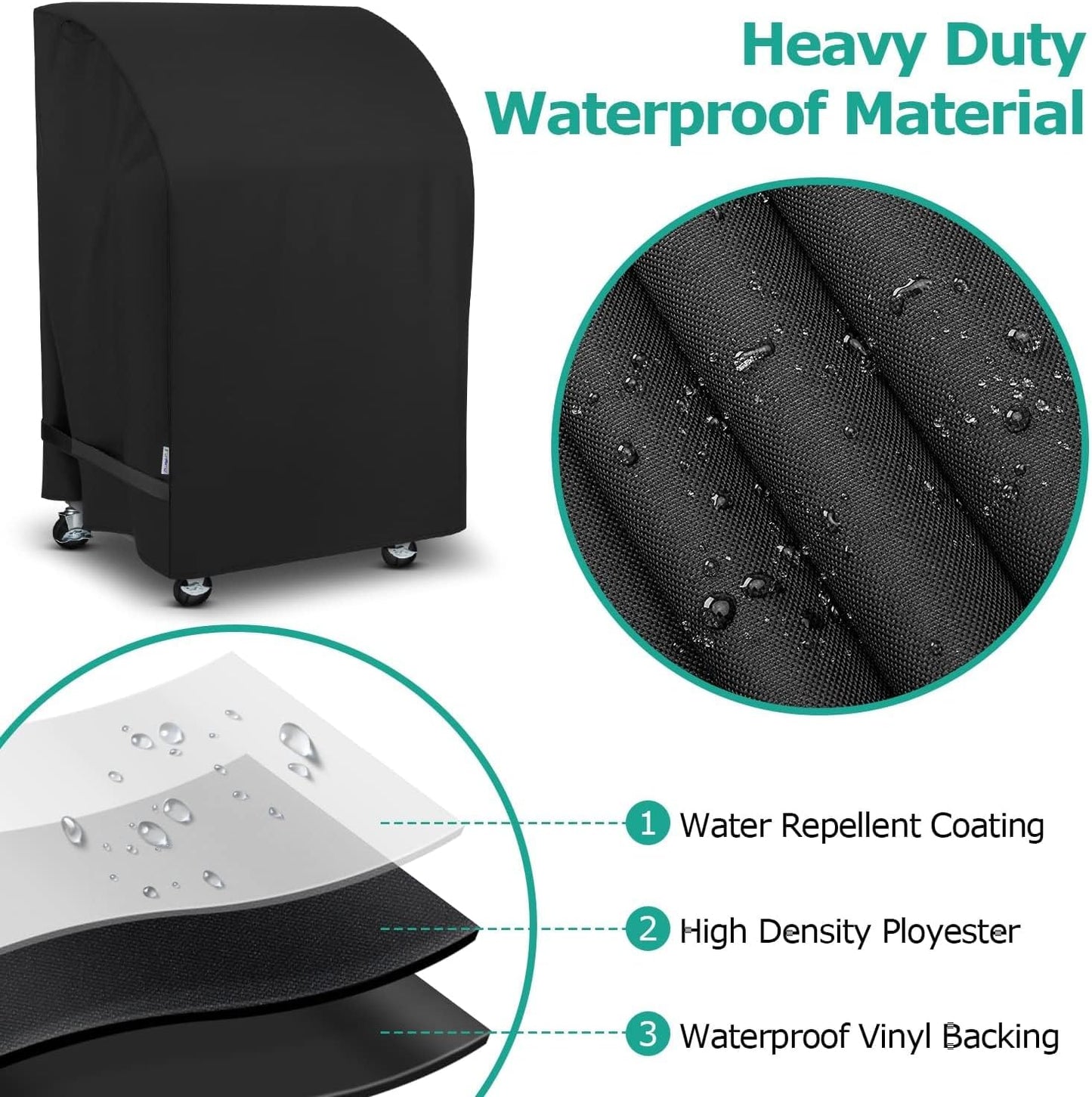 SunPatio 2 Burner Gas Grill Cover 32 inch, Heavy Duty Waterproof Small BBQ Grilling Cover, Compatible for Weber Char-Broil Nexgrill and More Grills with Collapsed Side Tables, All Weather Protection