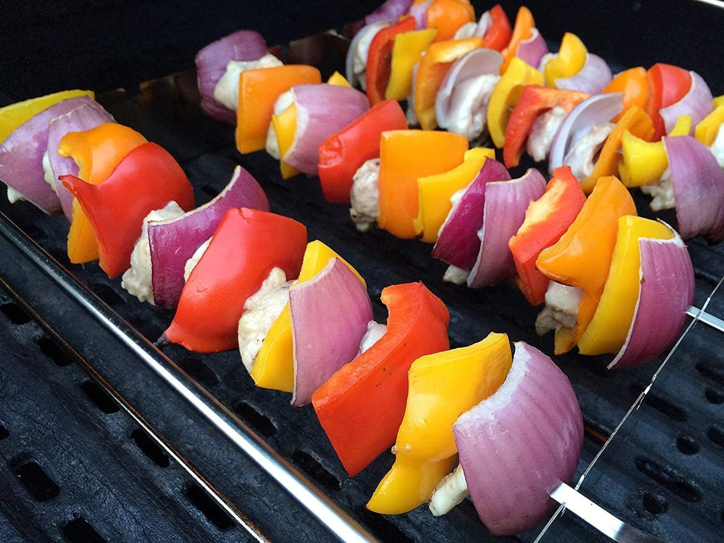 Metal Skewer for Grilling,Kabob Skewer,Flat BBQ Barbecue Skewer,Grilling Skewers Set,Reusable BBQ (10" skewer(16 pack))