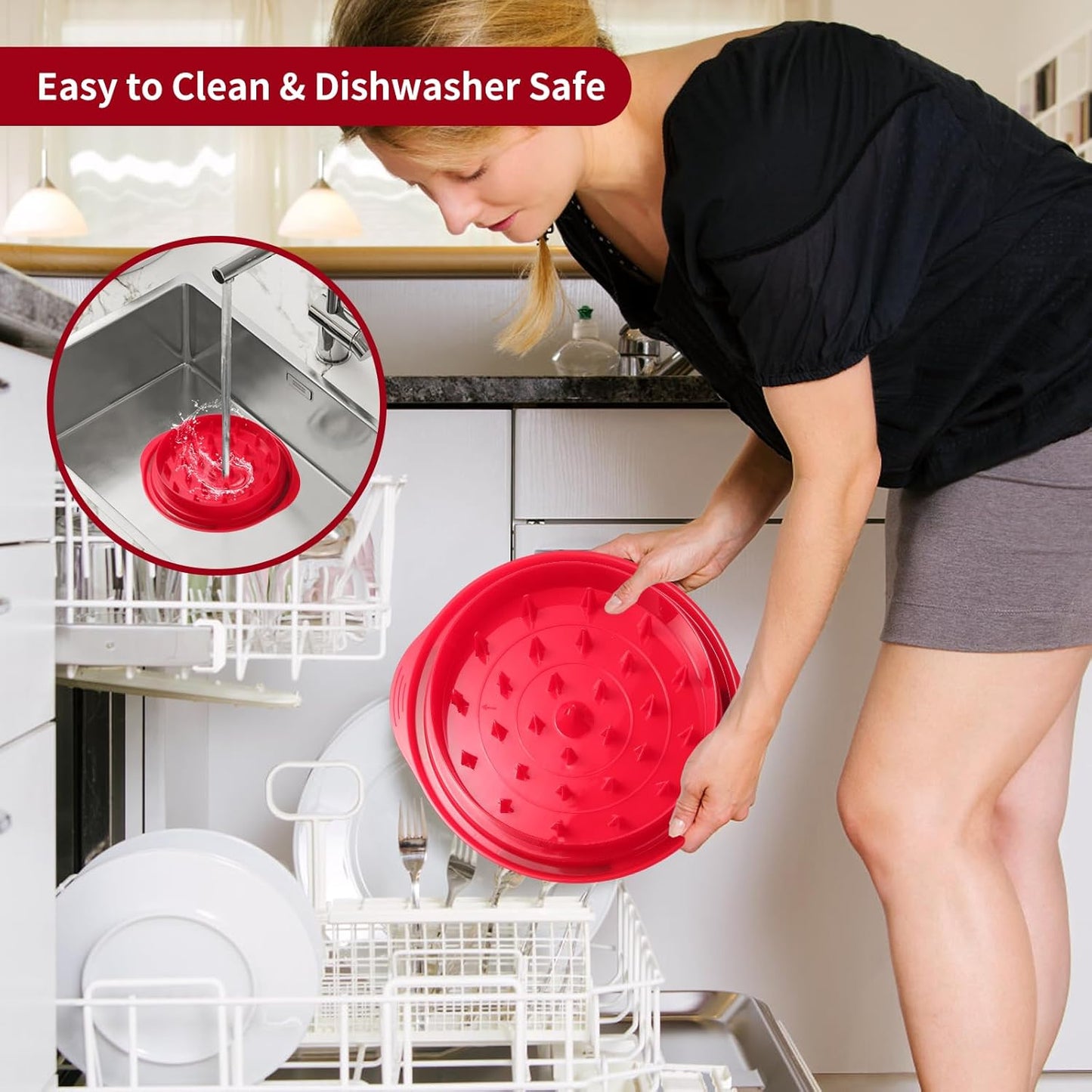 SurpOxyLoc Chicken Shredder Large Chicken Breast Shredder Tool Twist,Visible Meat Chicken Shredder,Anti-Slip Strip,BPA Free,Suitable for Pork Beef Chicken(Red)