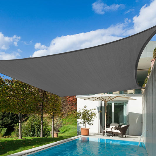 KANAGAWA Sun Shade Sail 13'x20' Dark Gray Rectangle UV Block Canopy Awning Shelter Fabric Cloth Screen for Outdoor Patio Garden Backyard