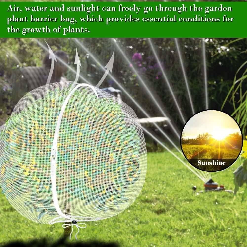 Fruit Tree Netting Covers with Zipper to Protect from Squirrels and Birds Large Netting for Fruit Trees Net Protection, Black, 71" x 75", 2 Pack