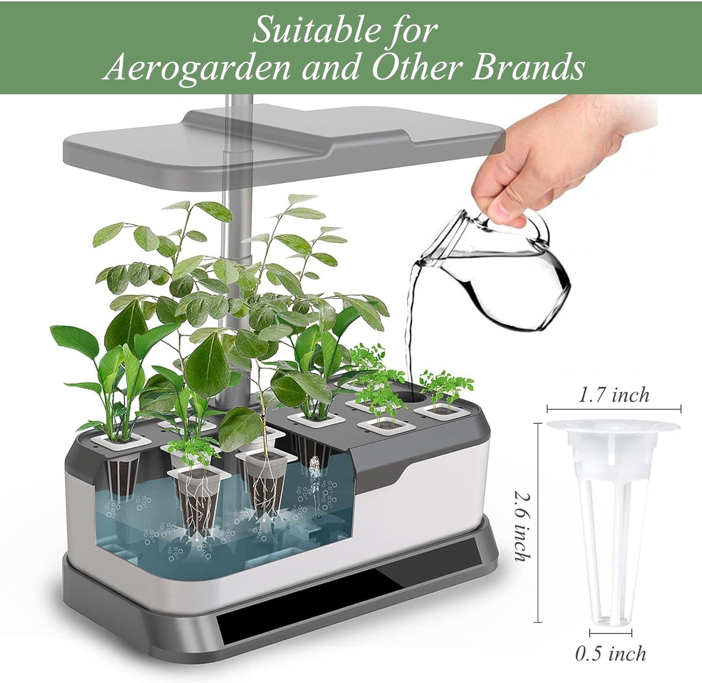 125 Piece Hydroponic Pods Kit: Grow Anything with 50 Grow Sponges, 12 Baskets, 12 Domes, 50 Labels, 1 Tweezer - Compatible with All Hydroponics Brands