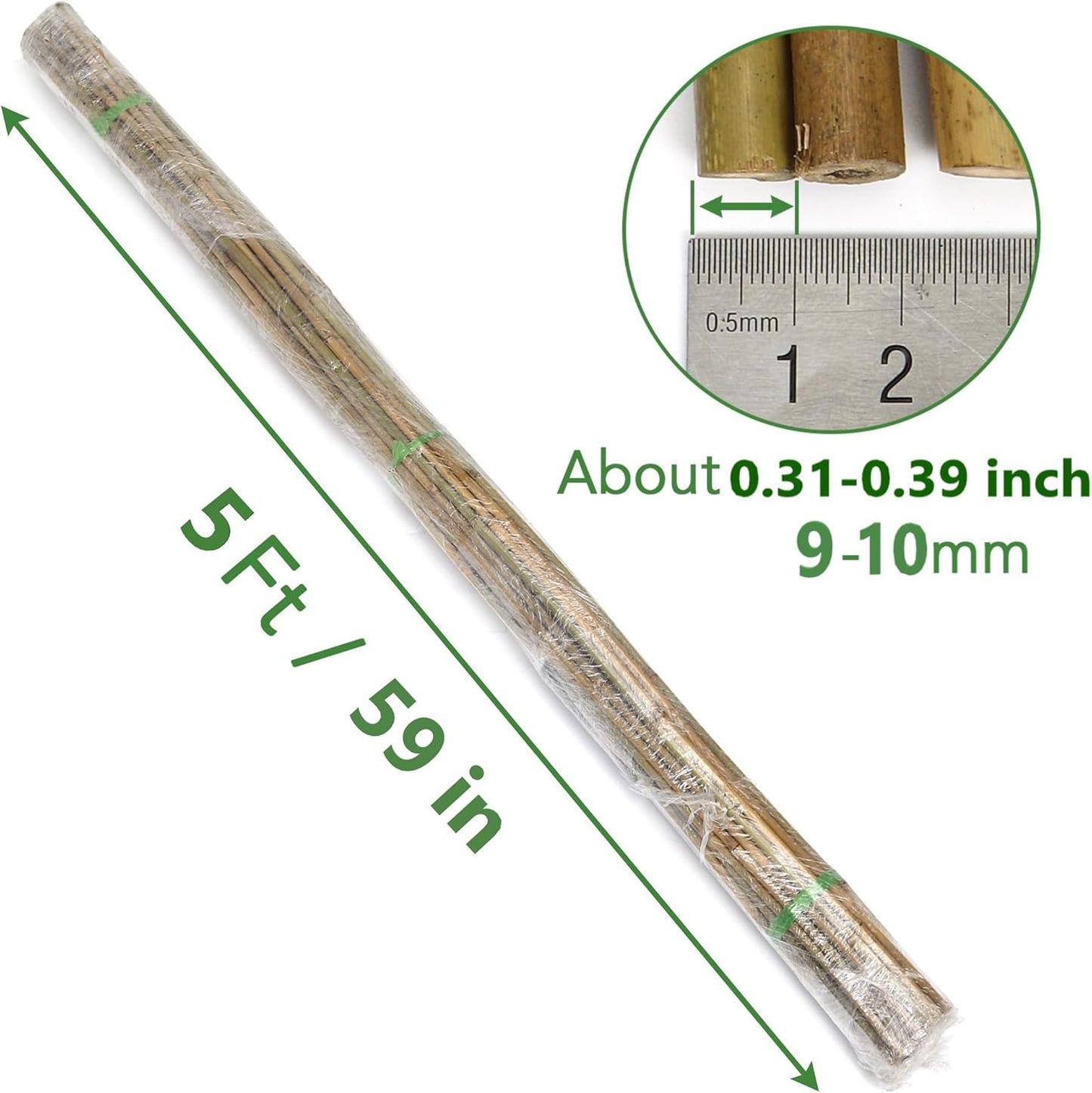 SWANGSA 55 Pack Bamboo Stakes for Plant 5 Feet(57.5inch) Bamboo Sticks for Garden Plant Support Stakes Poles for Tomatoes, Beans, Flowers, Trees, Indoor and Outdoor Climbing Plants