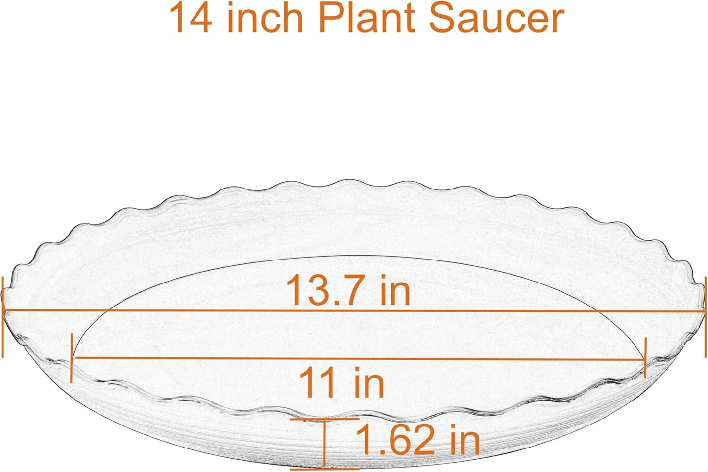 2 Pack of 14 inch Plant Saucer Plant Tray, Plastic Plant Saucer, Heavy Duty Plant Tray for Pots, Plant Saucers for Indoors Planter, Garden Water Plate Bowls for Gallon Grow Bags (Beige)