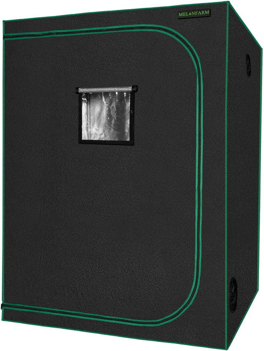 MELONFARM 57"x57"x80'' Grow Tent, High Reflective 600D Diamond Mylar Canvas with Observation Window and Floor Tray for Hydroponic Indoor Plant Growing