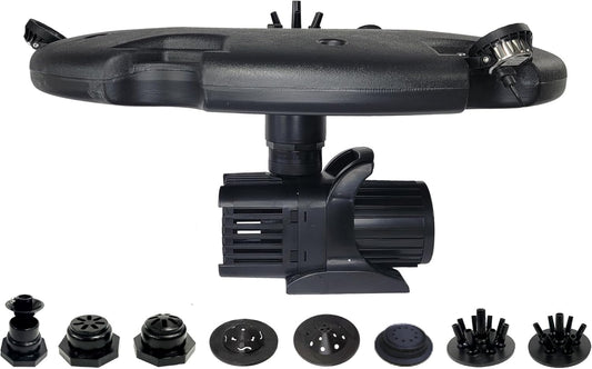 HALF OFF PONDS Floating Fountain – 1.5 HP Pond Aerator with 200' Cord – 12,500 GPH Water Pump –11 Spray Patterns - Energy-Efficient - White LED Lights - for Large Ponds, Lakes & Water Gardens