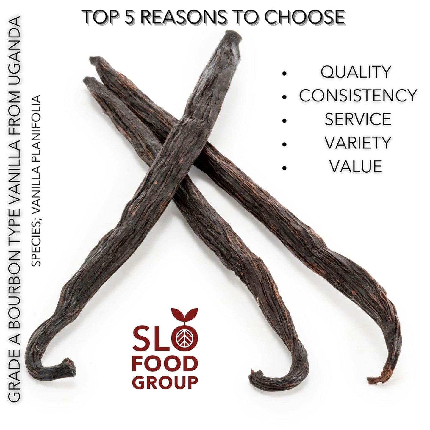 Slofoodgroup Gourmet Vanilla Beans -10 Count Grade A Vanilla from Uganda - Bourbon Vanilla for Cooking, Baking and Homemade Vanilla Extract