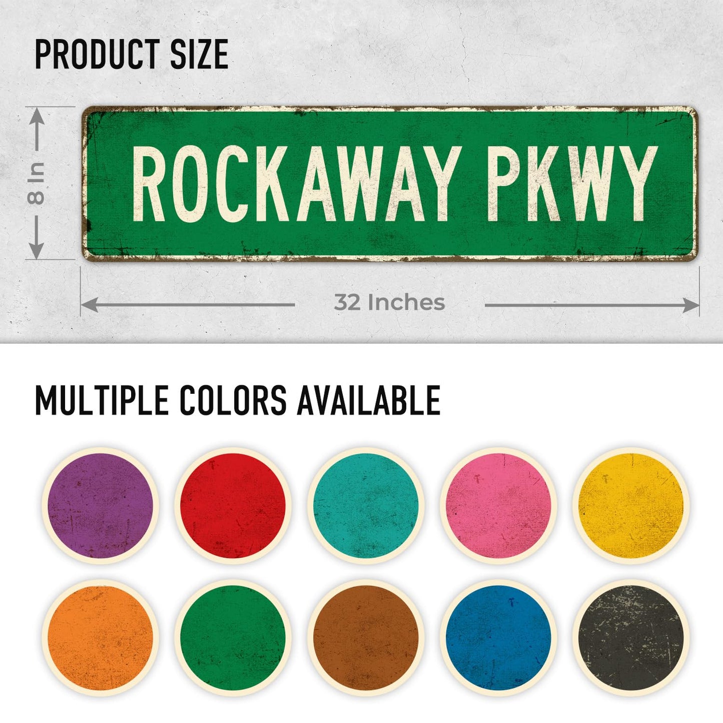 Custom Rustic Sign, Personalized Decor Street Signs Gift, 32x8 Inches, ACM, Fade Resistant, Made in USA