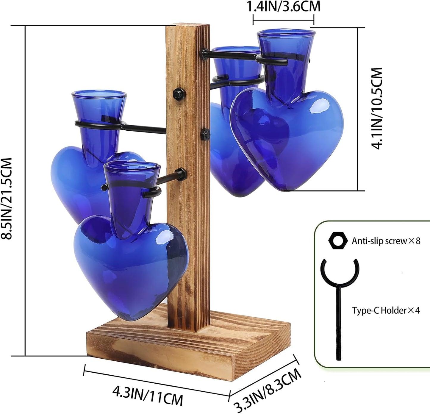 Plants Propagation Stations Plant Terrarium Kit Glass Planters for Indoor Plants House Plant Accessories Gift for Women - 4 Love Vase