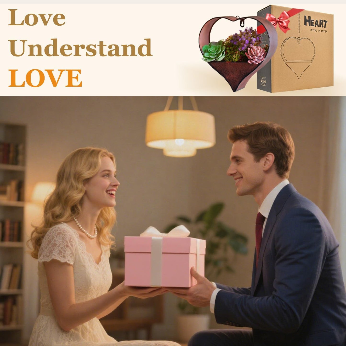 Metal Hanging Planters for Indoor & Outdoor Plants - Heart Shaped Planters for Wall or Window,Garden Patio or Indoor Decor for Women(Cooper)