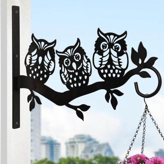 Plant Hangers Outdoor, Metal Hanging Plant Bracket, Plant Hooks for Hanging Baskets, Bird Feeders, Wind Chimes Indoor, Lantern, Flower Pot, Wall Mount Plant Holder with Screws (Owl)
