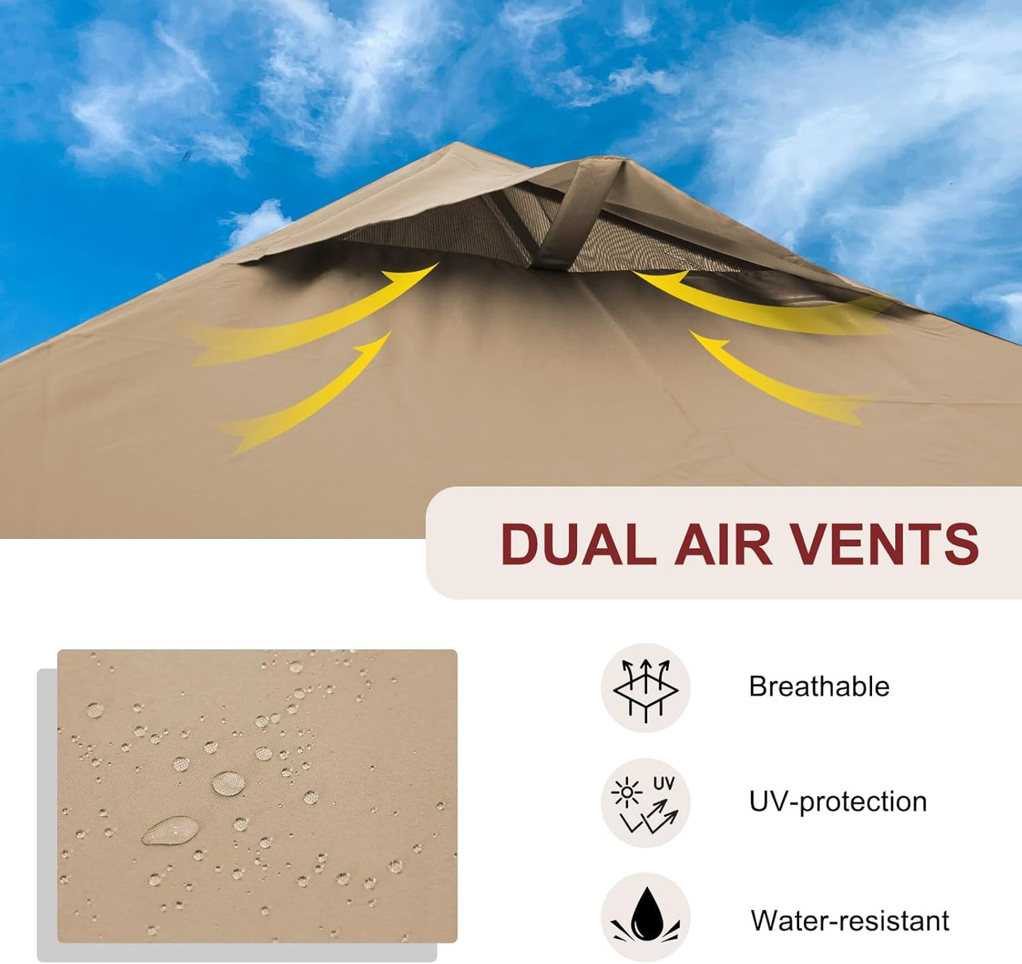 Outdoor Pop up Barbeque Grill Gazebo 8x5 with Carry Bag, Portable BBQ Canopy Tent with Handy Wired Shelf, Beige