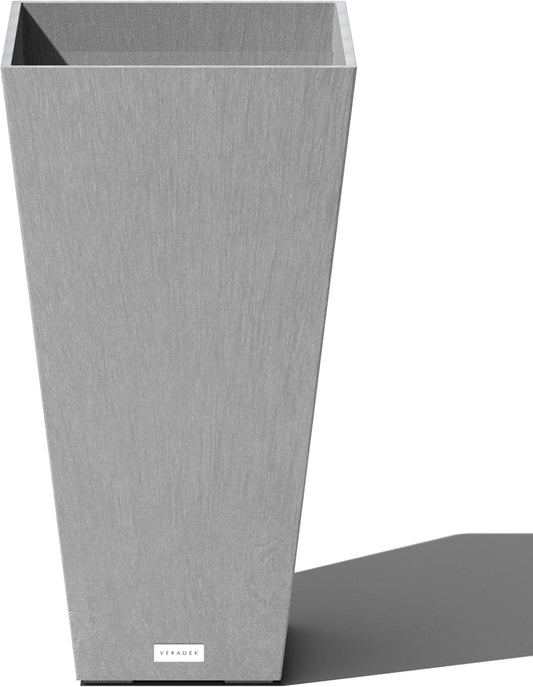 Veradek V-Resin Indoor/Outdoor Taper Planter (26 inch, Grey)