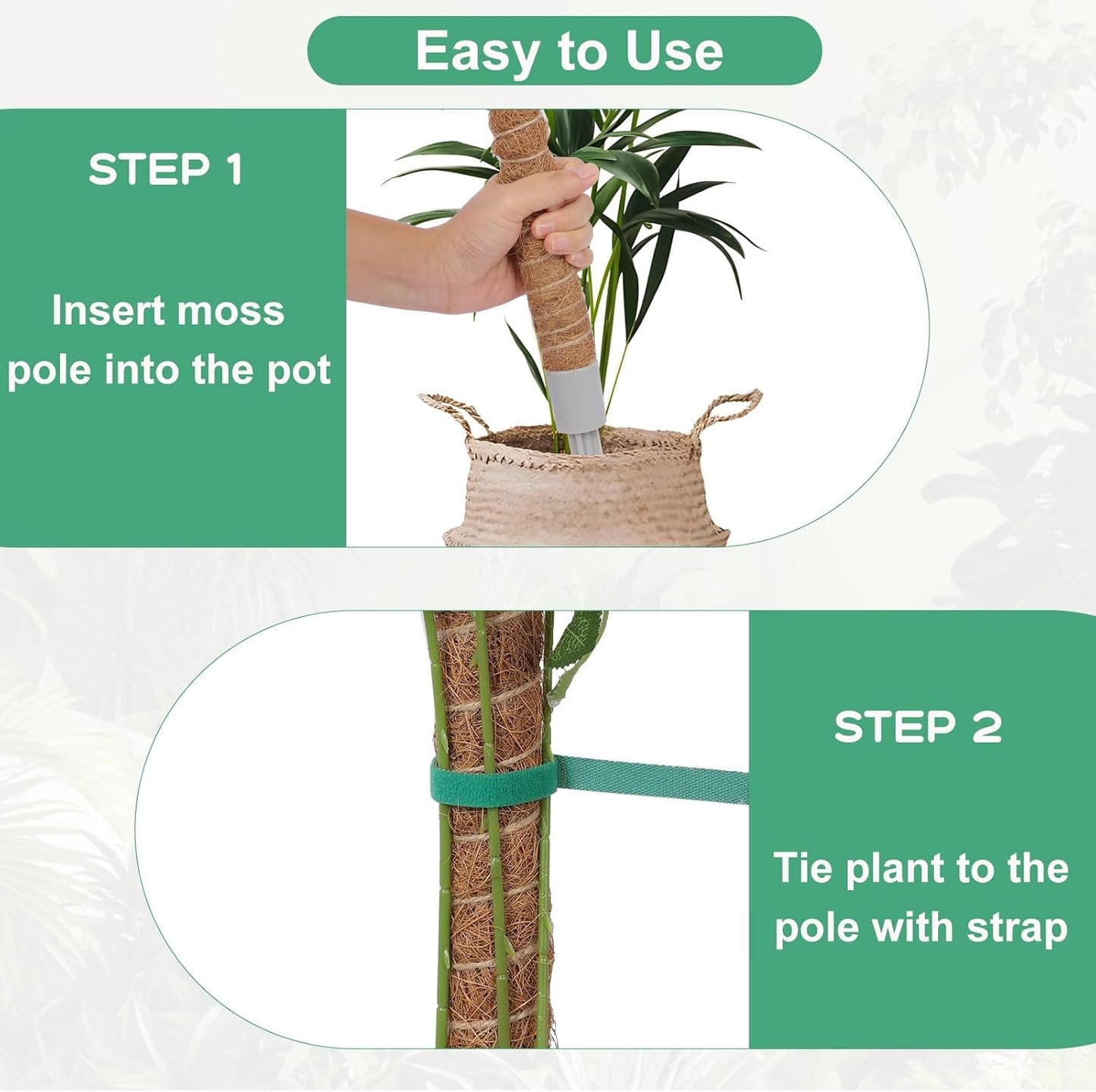 3 Pack Moss Pole, 30 Inch Monstera Plant Support， Moss Poles for Climbing Plants Indoor DIY, Coco Coir Plant Pole Moss Plant Stick Support Stake Kit for Potted Plants, Pothos, Philodendron