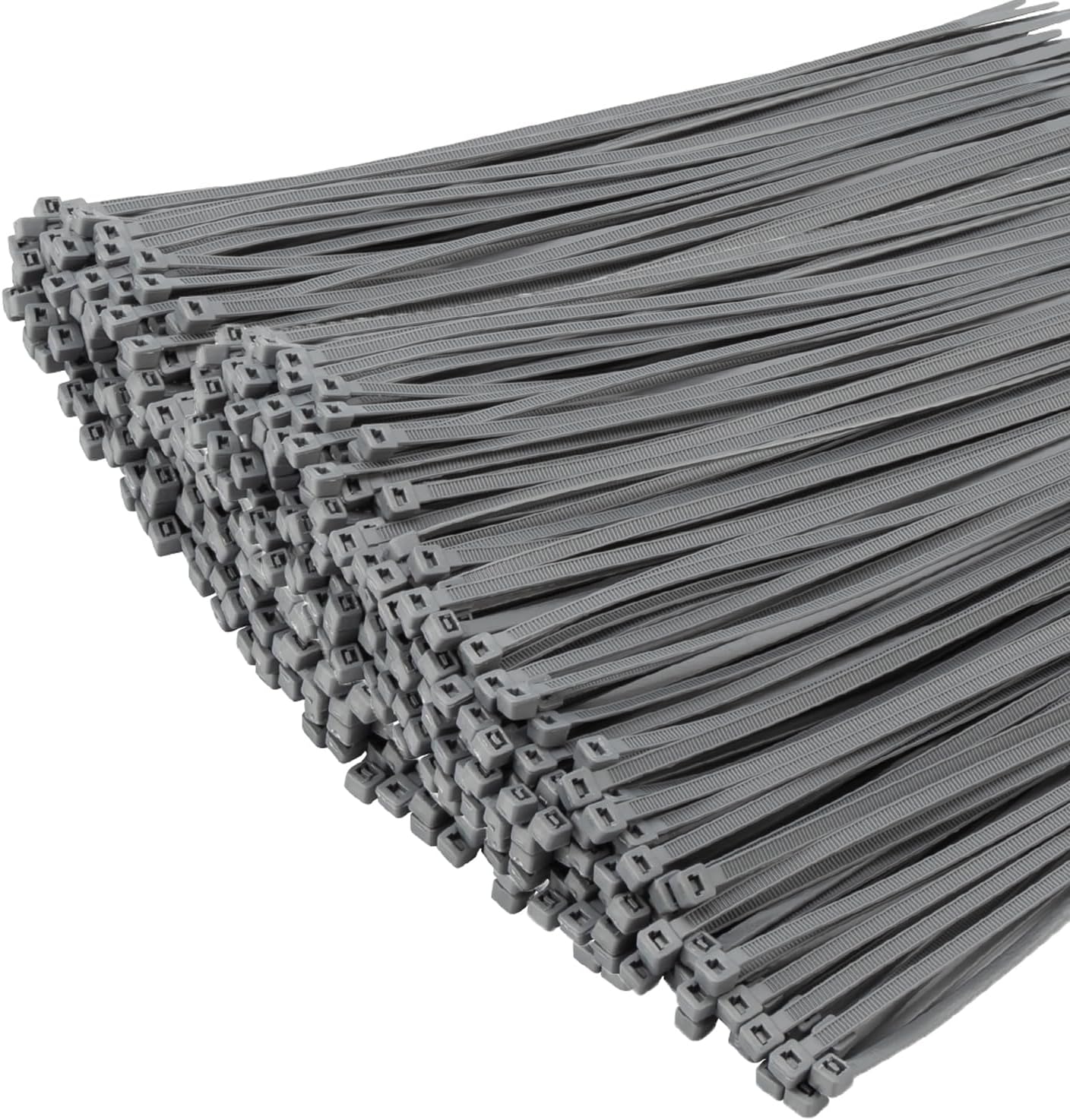 XINGO 1000 PCS Silver Zip Ties 12 Inch, 60 LBS Tensile Strength, Self-Locking Nylon Plastic Nylon PA66 Wire Ties for Indoor and Outdoor Use