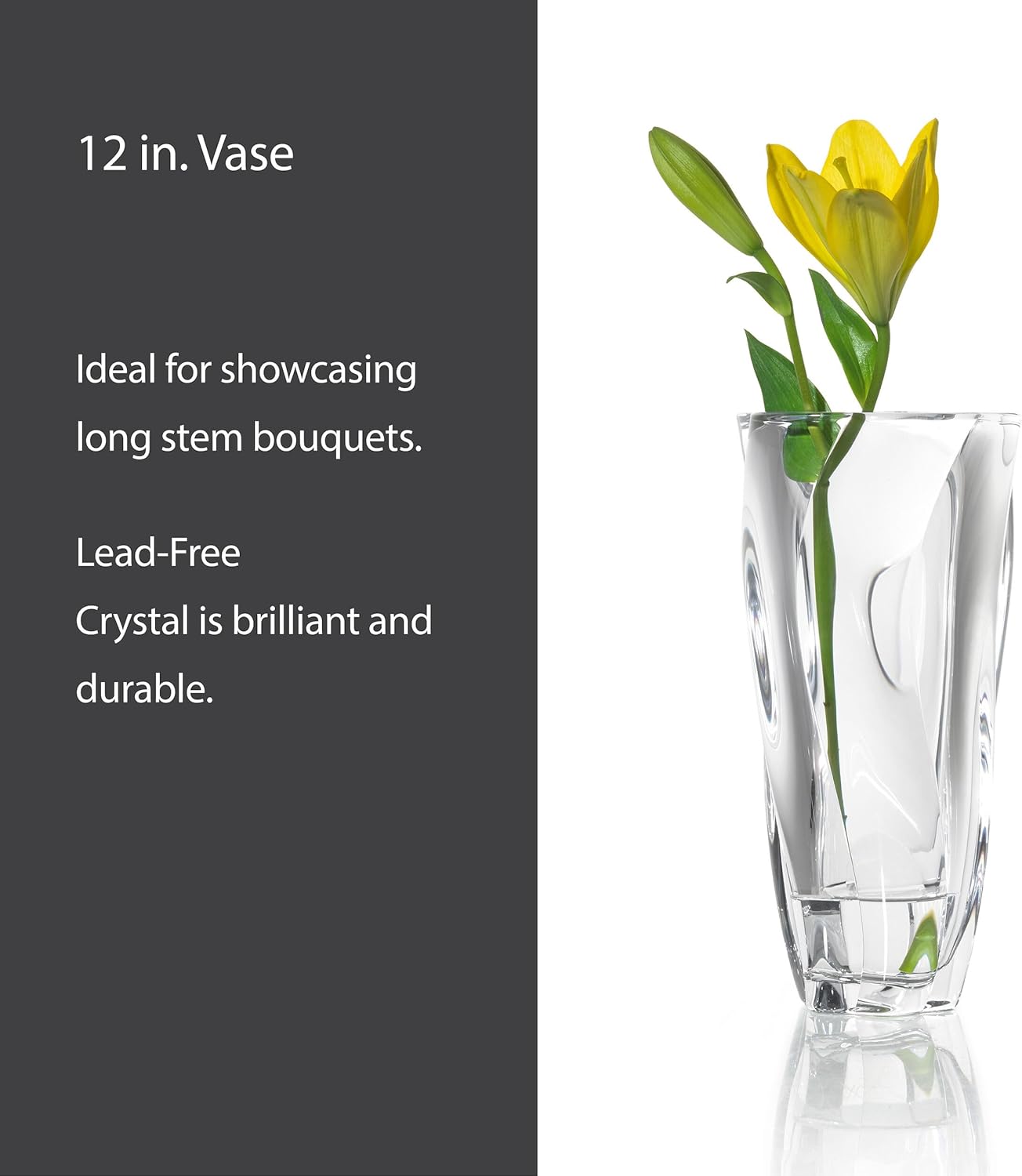 Mikasa Cassia Crystal Glass Vase, 12 Inch