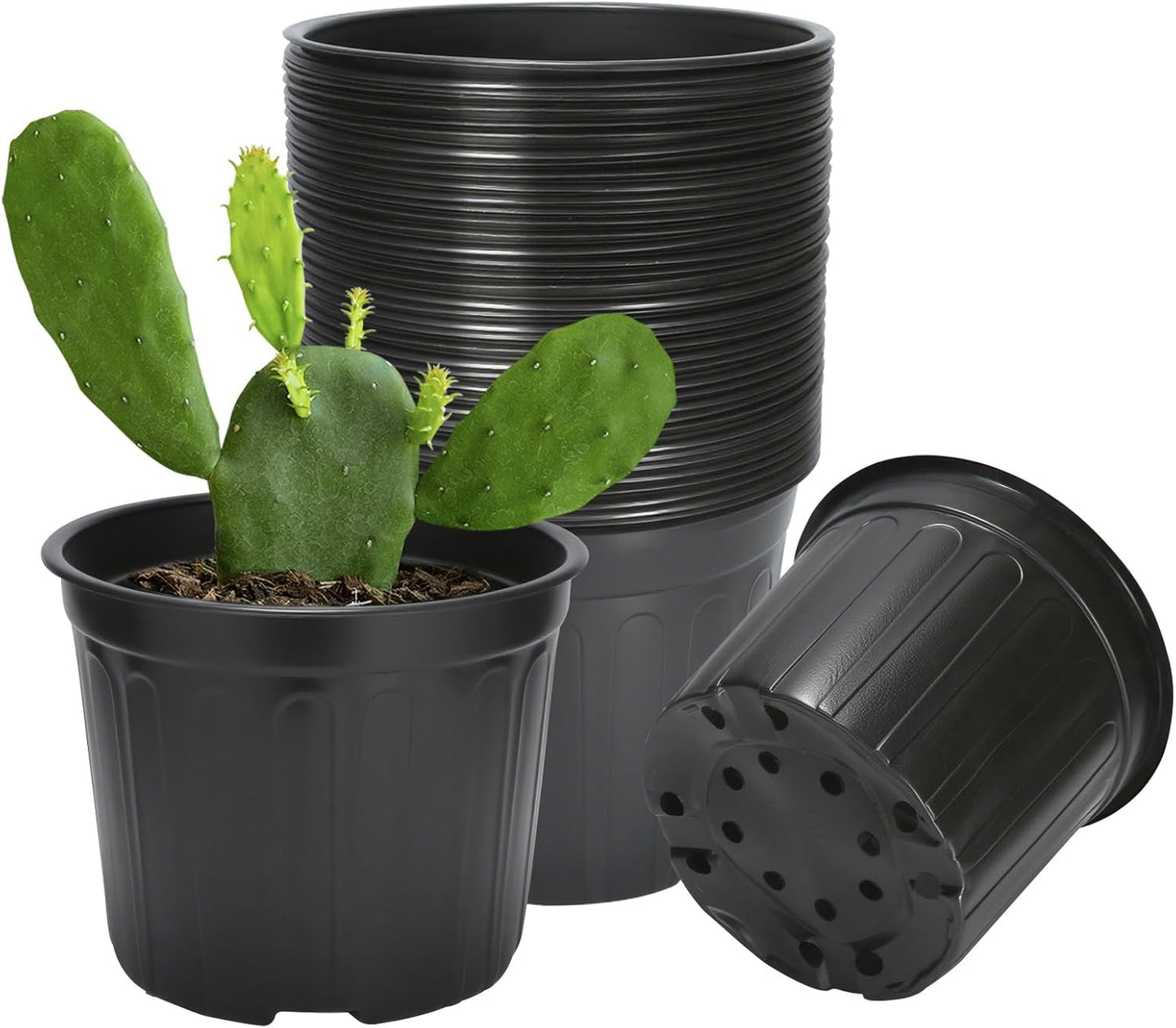 40 Pack 3 Gallon Nursery Plant Pots,10 Inch Plastic Garden Flower Seedling Planter Pot with Drainage Holes for Outdoor Indoor Plants,Gardening Gifts