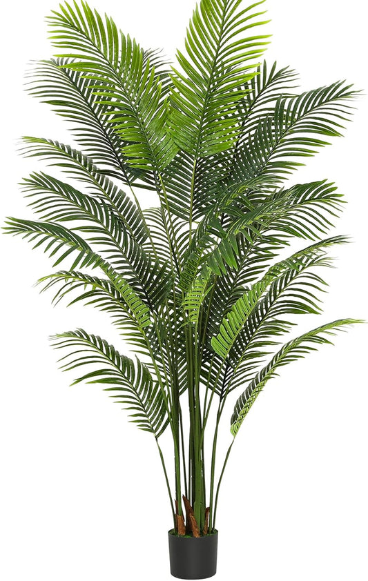 VIAGDO Artificial Palm Tree 7ft Tall Fake Palm Tree Decor with 22 Detachable Trunks Faux Tropical Palm Silk Plant Feaux Dypsis Lutescens Plants in Pot for Home Office Living Room Floor Decor Indoor