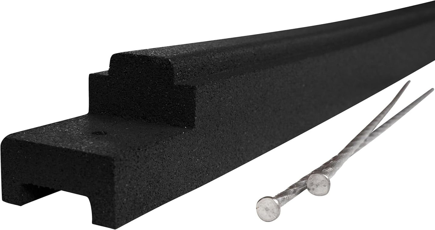 Playsafer Rubber Playground Border Edging Kit, 6' Flexible Heavy Duty Rubber Interlocking Playground Timber, No Dig Easy to Install (Black, 16 Pack)
