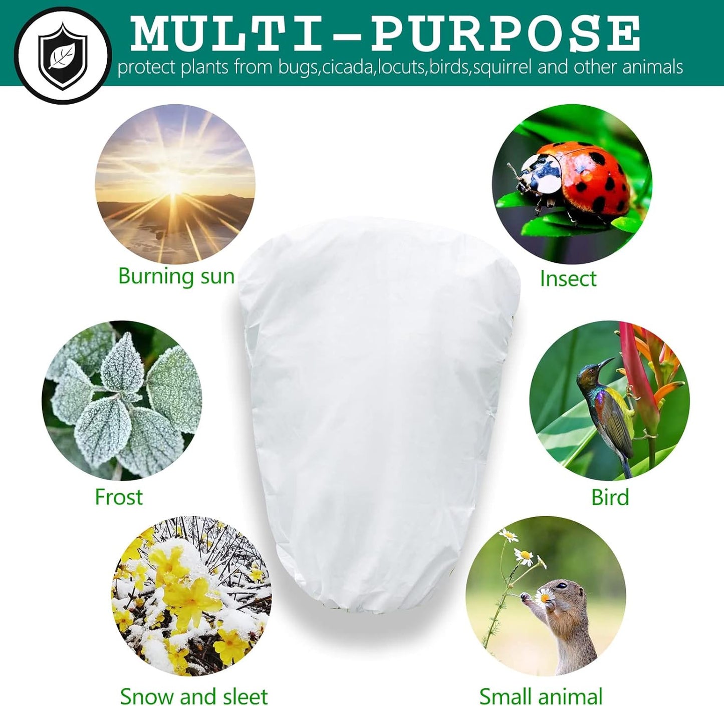 2 Pcs Tree Covers for Winter, Plant Covers Freeze Protection with Drawstring and Zipper, 2.5 oz/yd² 7.9 X 6.6 Ft, Reusable Winter Plant Protector Bag for Protect Trees Shrubs from Cold Frost