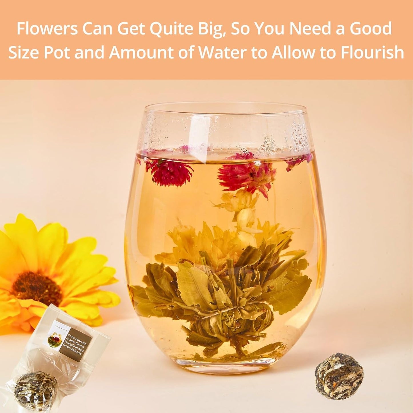 Blooming Tea Gift Set, 10 Unique Varieties Flowering Tea Balls, VitalForest Individual Packing Handmade Blooming Green Tea with Flowers for Anniversary, Valentine, Birthday