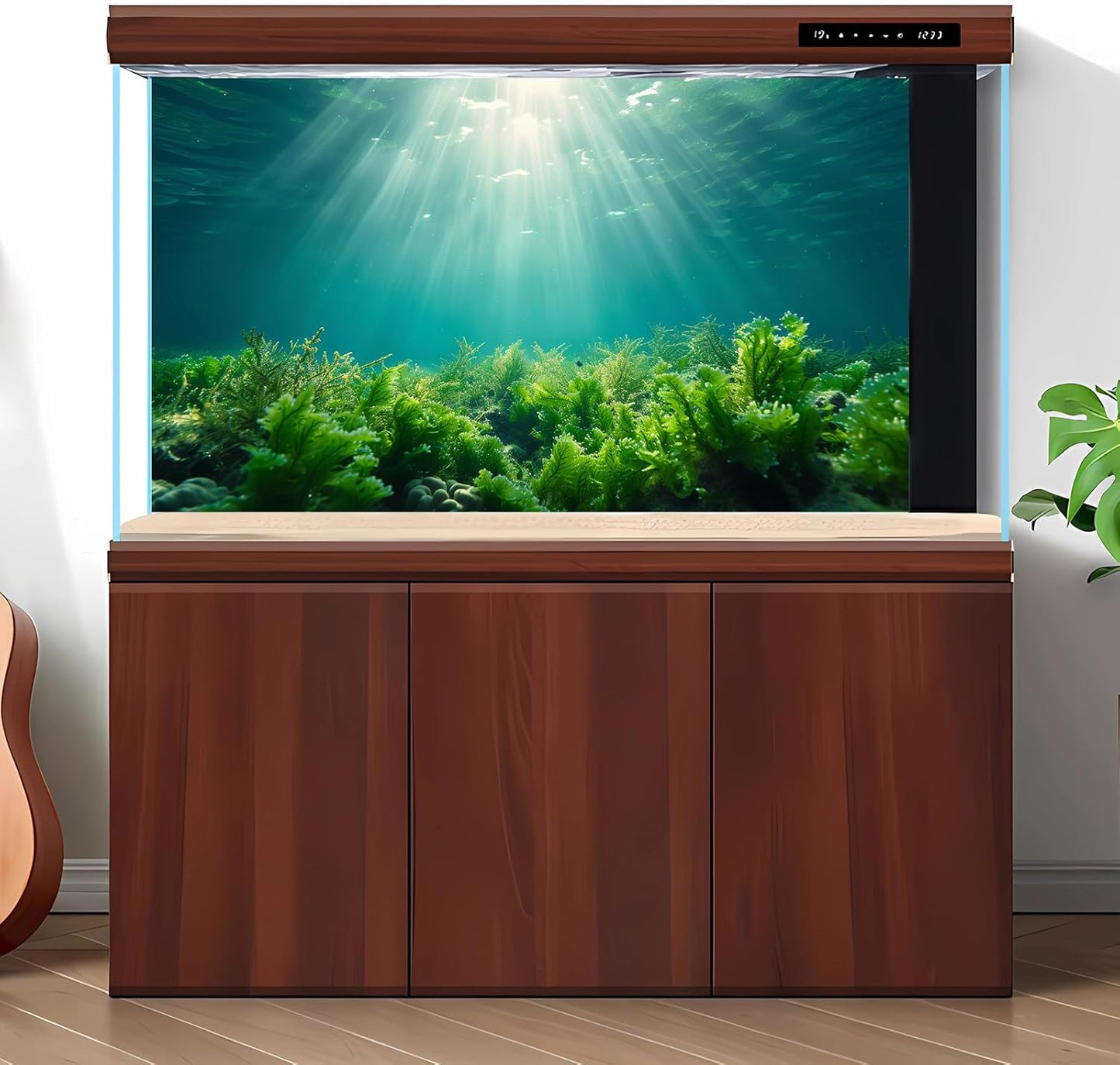 Deep Ocean Fish Tank Background Under The Sea Aquatic Plants Aquarium Background Underwater Corals Sunray Terrarium Backgrounds Tropical Fish Ocean World Aquarium Backgrounds Decorations 72x16in
