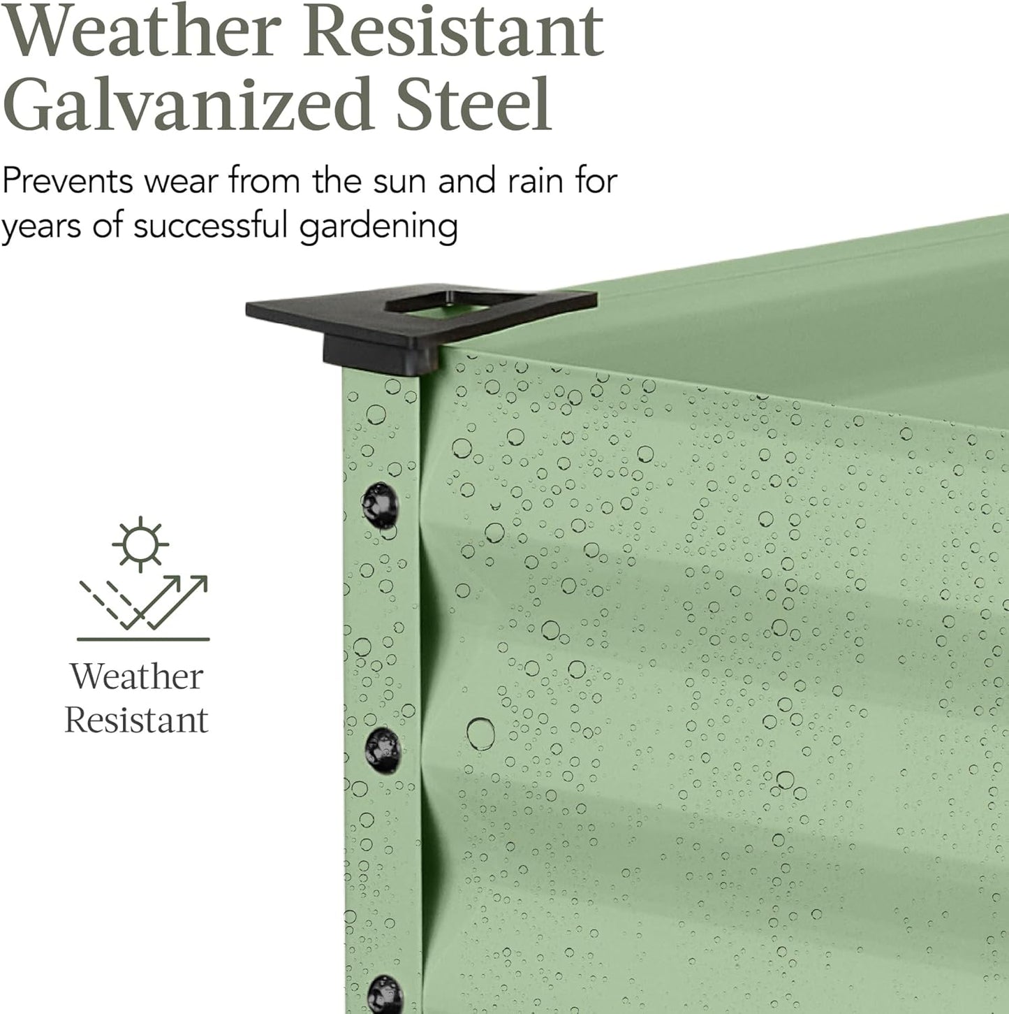 Best Choice Products 48x24x30in Galvanized Raised Garden Bed, Metal Elevated Planter Box, Vegetable Garden for Backyard, Patio, Balcony - Sage Green