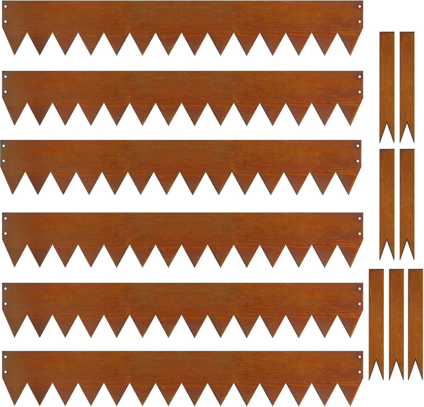 40" L X 6" H Corten Steel Landscape Edging,6 Pack Landscape Edging with 7 Clips and Gloves,Garden Edging Border for Lawn, Flower Bed, Yard (Rust-Colored)