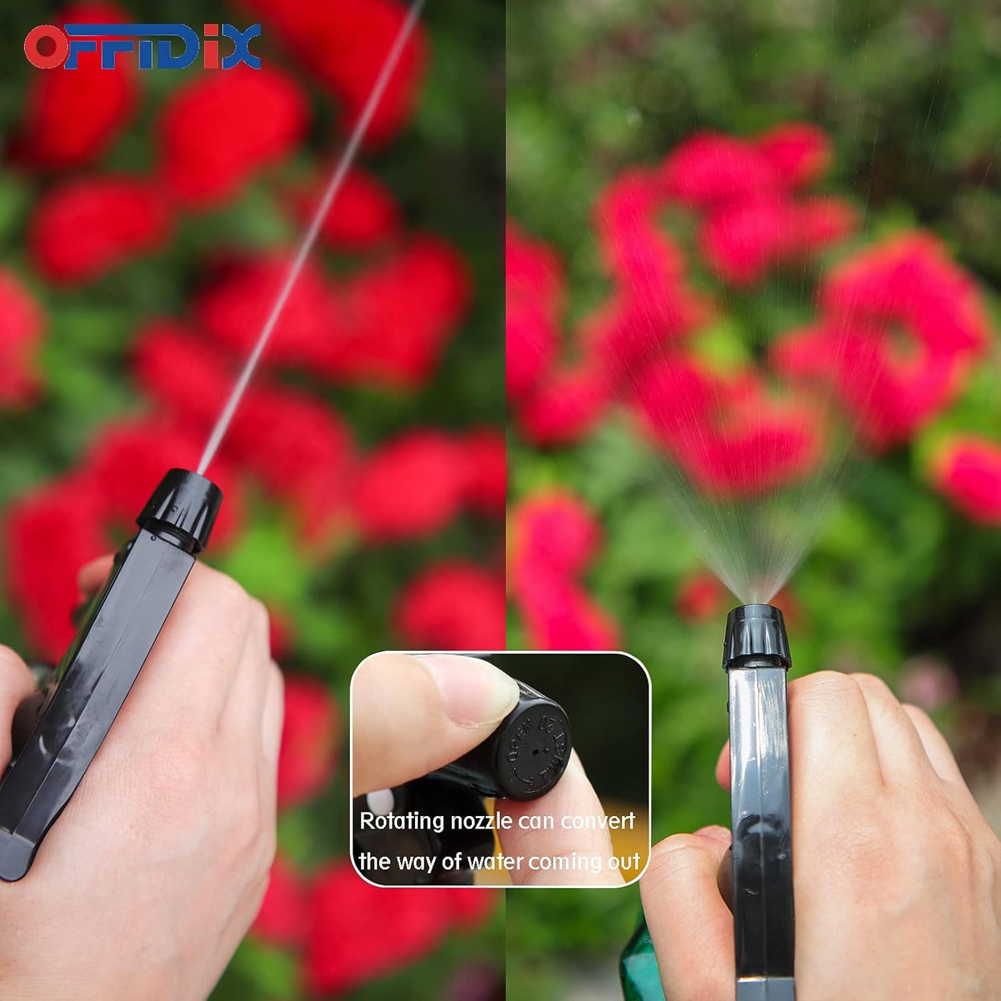 OFFIDIX Glass Spray Bottle, Garden Plants Indoor Plant Mister with Adjustable Nozzle, 0.4L/13.5oz Pressure Watering Can Handheld Spray Bottle for Outdoor Indoor Plants and Cleaning Work (Gray)