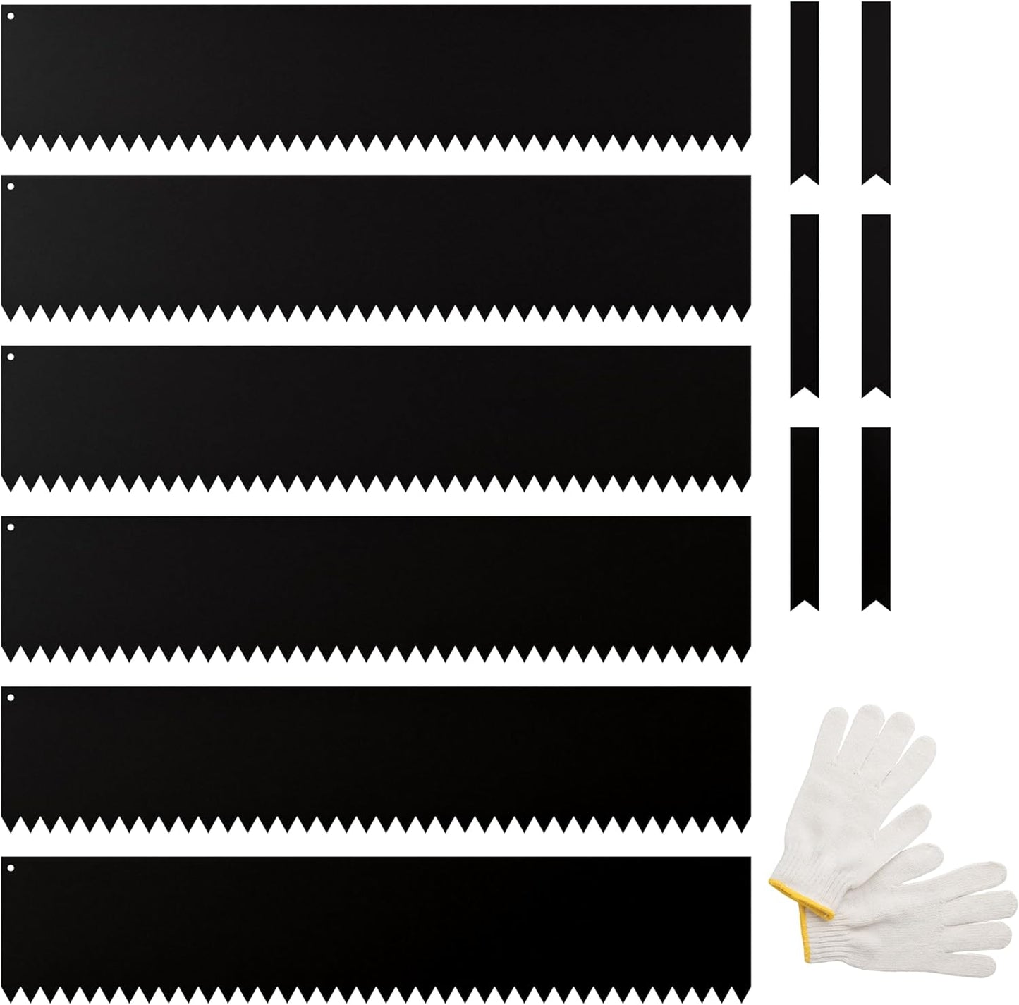 IDZO Black Metal Landscape Edging 8" H, Weather-Resistant Steel Garden Border, Flexible Lawn Barrier, Easy Installation for Flower Beds, Paths, Driveways, and Outdoor Spaces - 6 Pieces