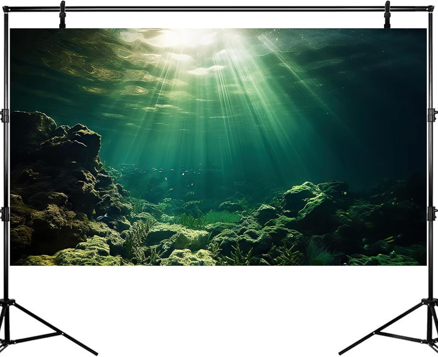 Under The Sea Aquarium Background Underwater Fish Tank Background Ocean Floor Rock Cave Sunray Terrarium Backgrounds Tropical Fish Ocean World Aquarium Reptile Tank Backgrounds 36x20in