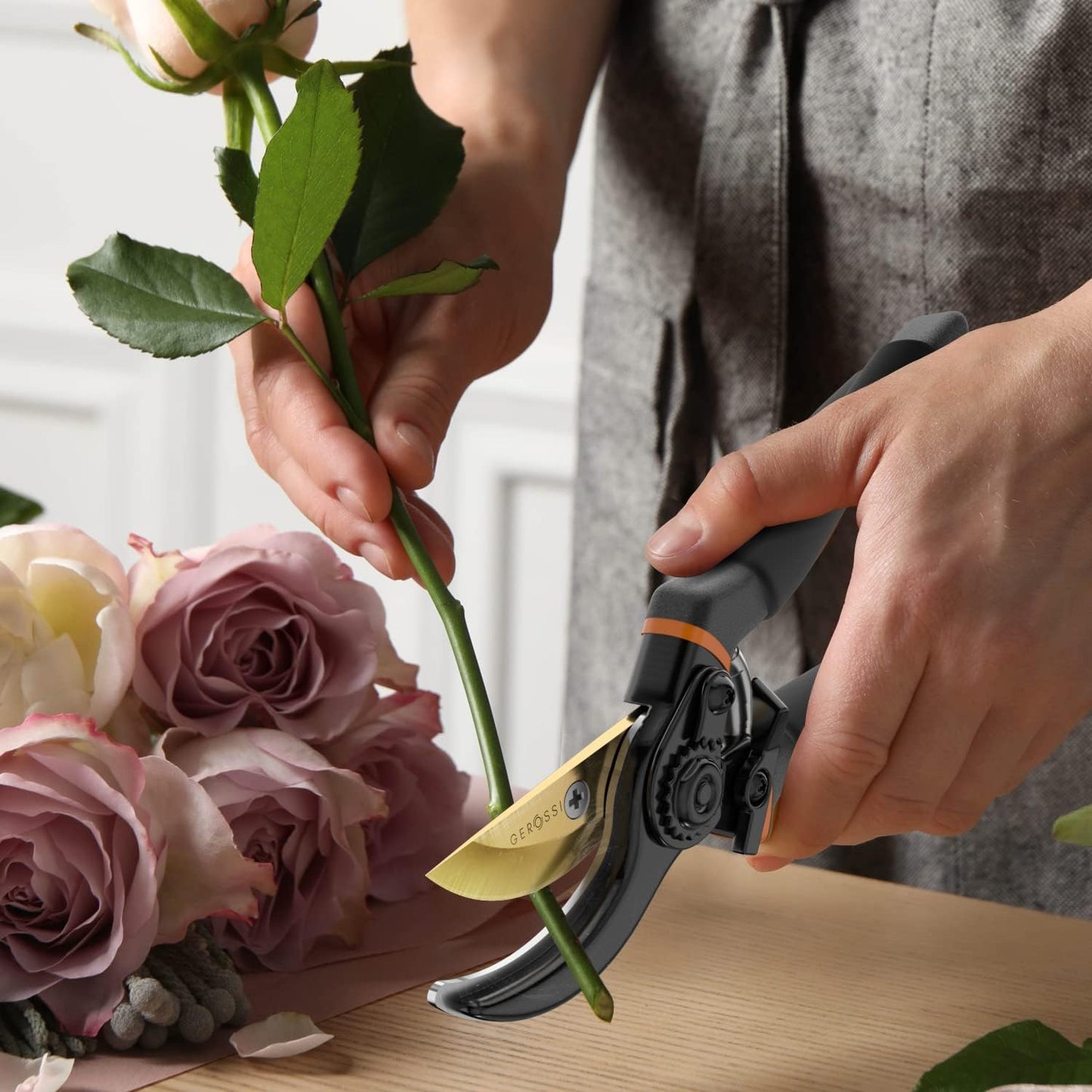 Premium Bypass Pruning Shears for your Garden - Heavy-Duty, Ultra Sharp Pruners w/Soft Cushion Grip Handle Made with Japanese Grade High Carbon Steel - Perfectly Cutting Through Anything in Your Yard