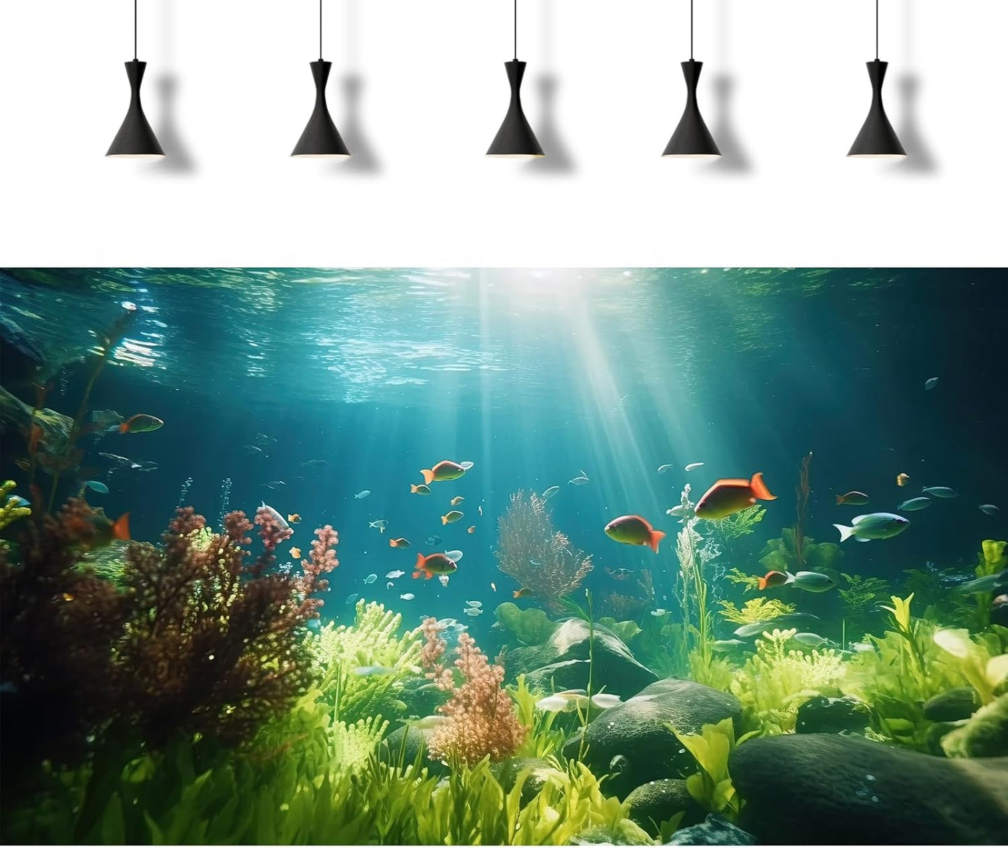 Fish Tank Background Underwater Aquarium Background Under The Sea Aquatic Plants Fish Tank Backgrounds Ocean Floor Rock Terrarium Wallpaper Tropical Fish Aquarium Reptile Tank Backgrounds 24x16in