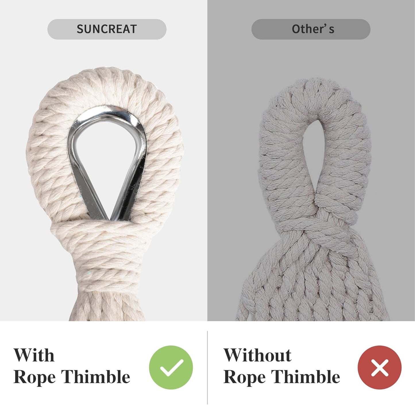 SUNCREAT Large Hammock for Tree, Outdoor Tree Fabric Hammock Only, Coffee Stripes