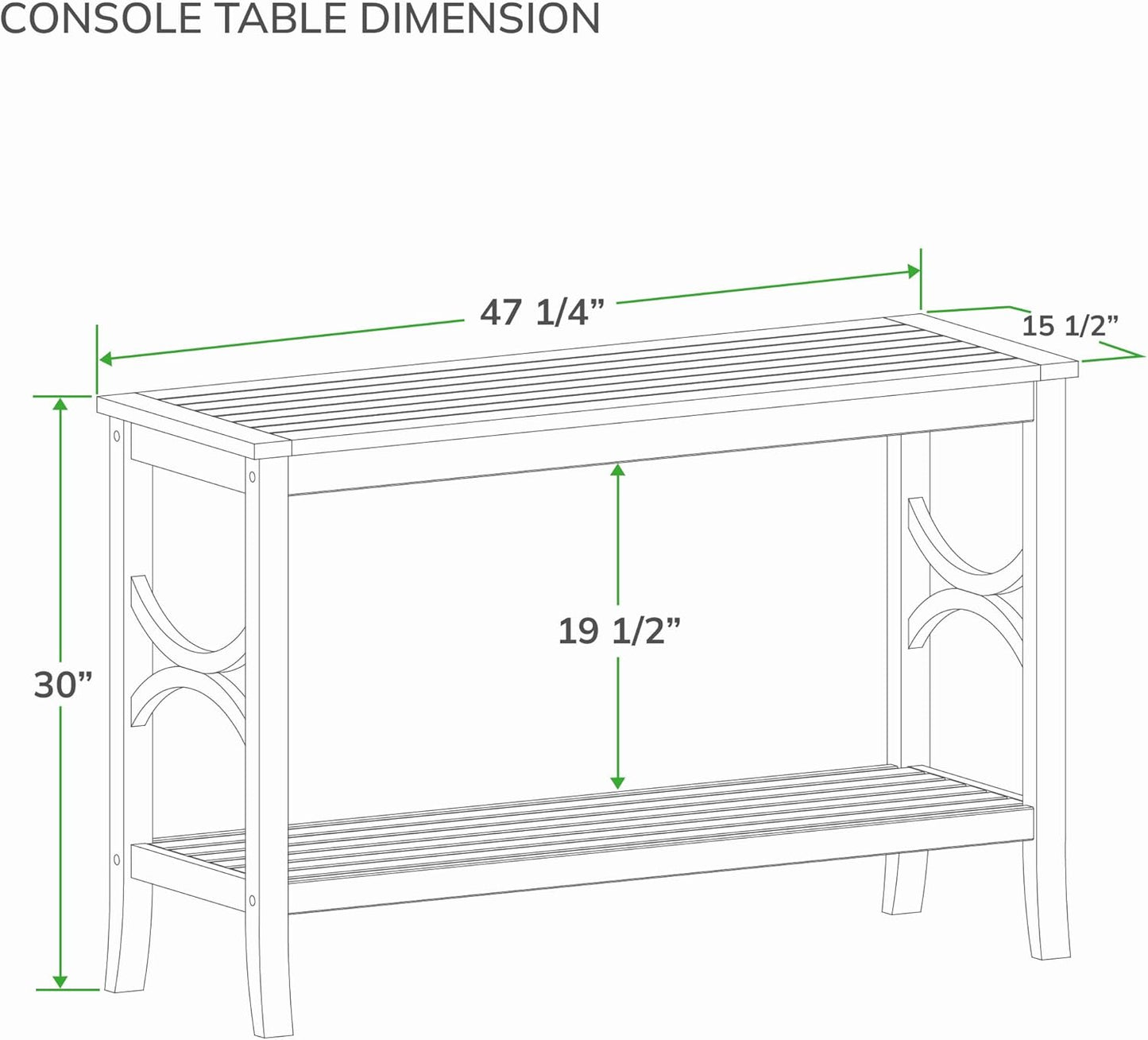 Cambridge Casual Chester Teak Wood Outdoor Console Table – Durable Accent Table for Patio, Deck, Porch and Garden - Perfect for Displaying Plants, Décor, Beverage and Other Outdoor Essential