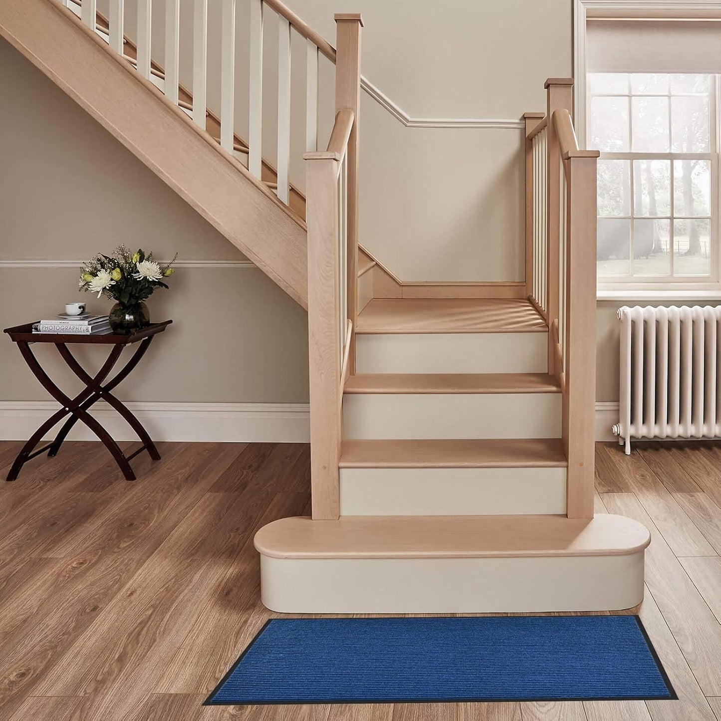 Heavy Duty Entrance Mats, Indoor and Outdoor Durable Rubber Door Mat, Easy Clean Waterproof Anti-Slip Doormat, Low Profile Floor Front Doormat Rugs for Entryway, Patio, Garage 60" x 35" Blue