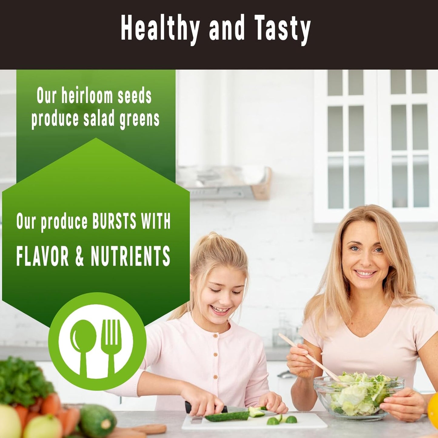 Salad Greens Seed Pod Kit for AeroGarden, iDoo with Red and Green Leaf, Romaine and American Fast, Buttercrunch, Parris Island Lettuce, Spinach - Compatible with All Hydroponics (12-Pod)