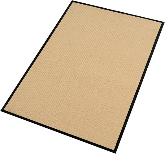 fani Heavy Duty Large Outdoor Indoor Entrance Black Doormat Waterproof Low Profile Entrance Rug Front Door Mat Patio Anti-Skid Rubber Back, 48x72 inch (Beige)