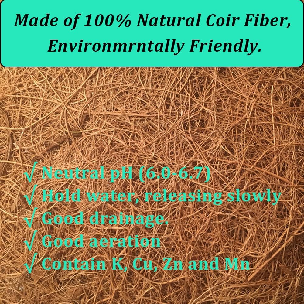 2PCS Hanging Basket Liners Coco Liner 8 Inch Round Coconut Coir Basket for Plants Replacement for Hanging Basket 100% Natural Coconut Fiber Plant Basket Liner for Garden Planter Flower Pot