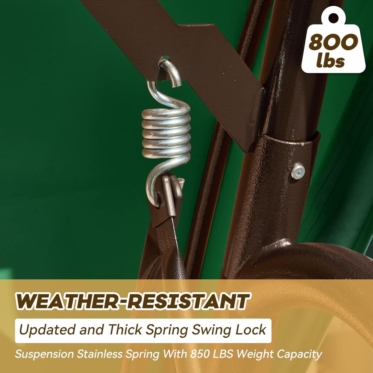 3 in 1 Outdoor Porch Swing with Adjustable Canopy, 3 Seat Outdoor Swing for Adults, Patio Swing Chair with Thickened Cushions,Pillows & Cup Holders for Backyard, Porch, Garden (Green)