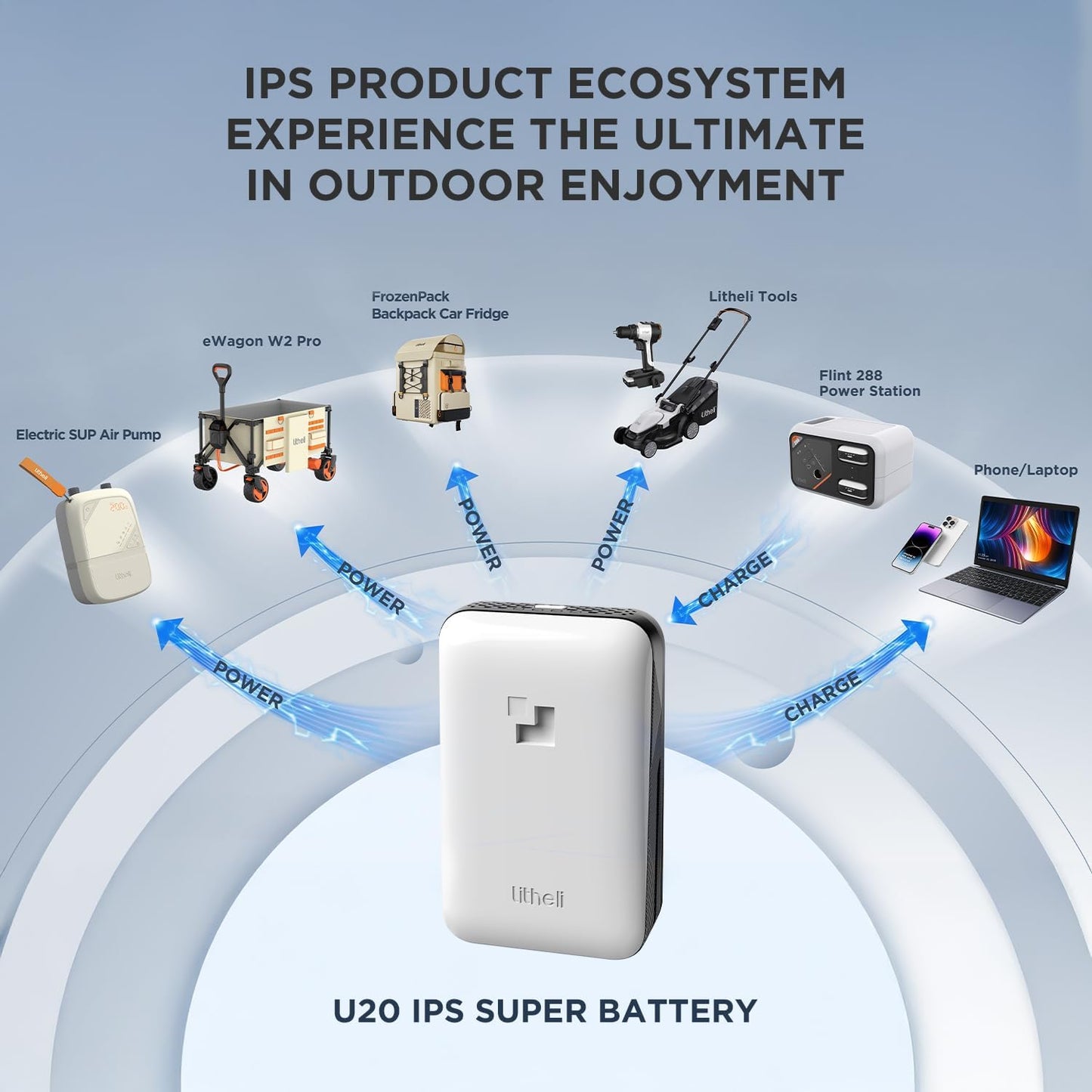 Litheli Electric Utility Wagon Cart, 200L Capacity, 300 lbs Load, Foldable Heavy-Duty Design with All-Terrain Wheels, Variable Speed Drive & Battery Power for Camping, Beach, Garden & Shopping