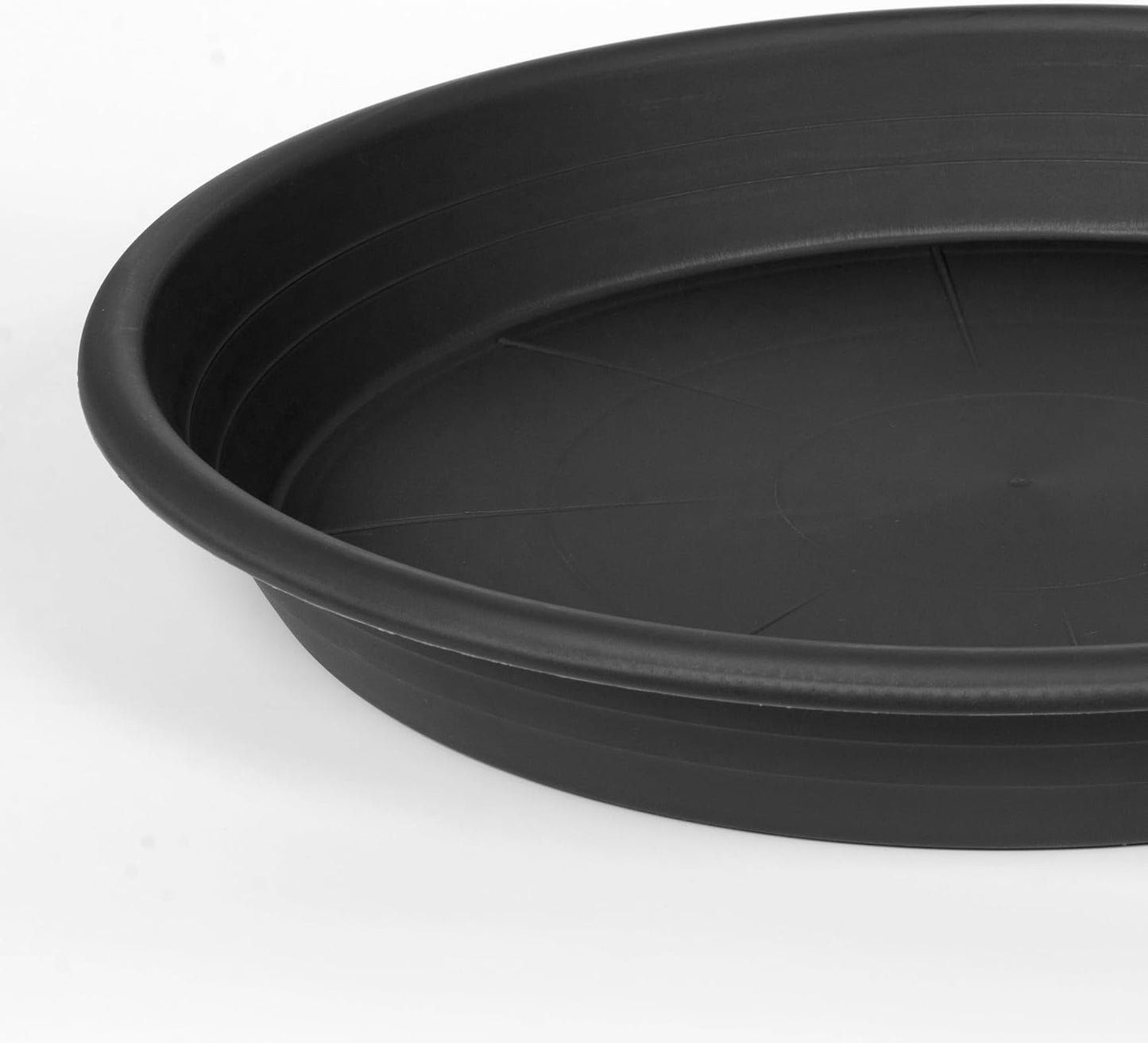 2 Pack of 25 26 inch Extra Large Plant Saucer, Extra Deep 4.2" Tray for Flower Pot, Heavy Sturdy Plant Drainage Tray for Indoors, Bird Bath Bowls, Plant Plate Water Catcher for Pots (26", Black)