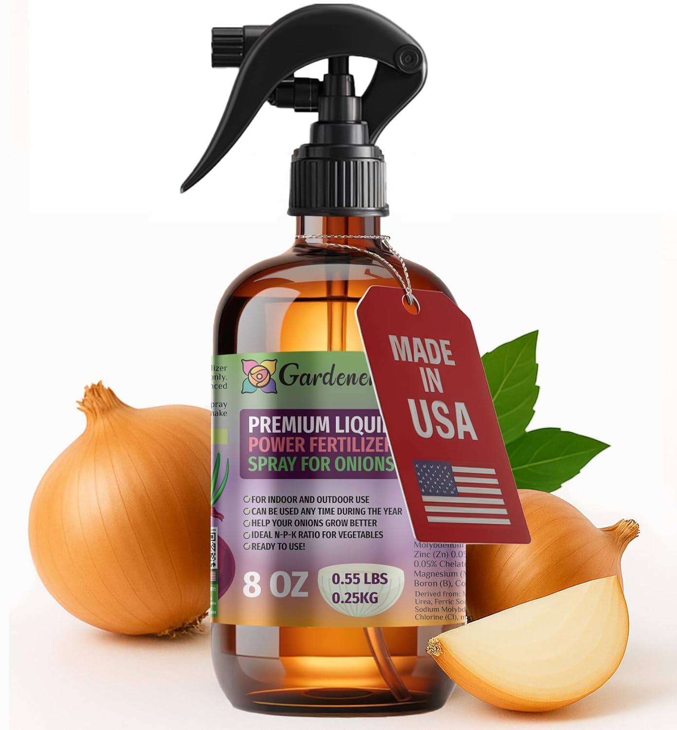 Liquid Power Onion Fertilizer Spray – Ready-to-Use Liquid Plant Food Mist for Onion – Premixed, Easy Application – Fast-Acting Formula for Growth, Roots & Yield – Indoor & Outdoor Use – 8 oz