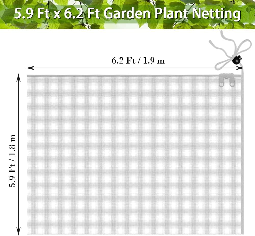 Fruit Tree Netting Covers with Zipper to Protect from Squirrels and Birds Large Netting for Fruit Trees Net Protection, White, 71" x 75", 2 Pack